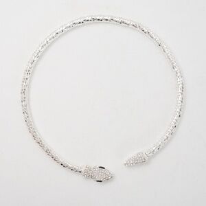 Rhinestone Snake Alloy Silver Choker Necklace‎
